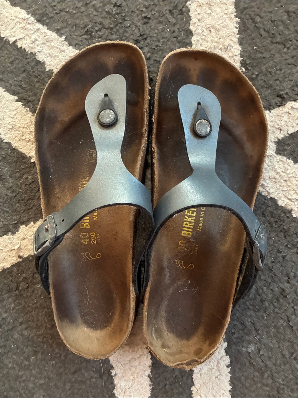 Birkenstock Women's Metallic Light Blue Gizeh Thong Sandals